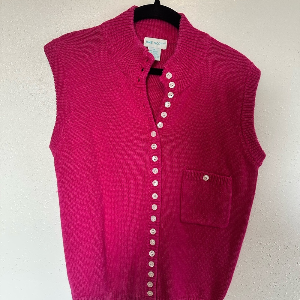 Vintage Pink Sleeveless Sweater Vest